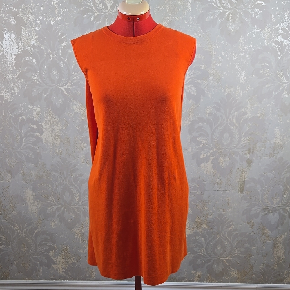 Set Vibrant Orange Sleeveless Dress